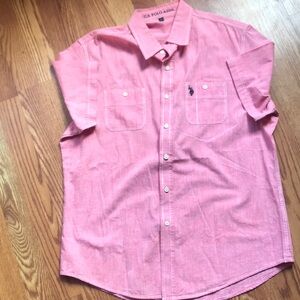 U.S. Polo Assn. Men's Pink Short Sleeve Shirt